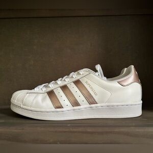 Adidas Superstar Shell Toe Rose Gold Sneakers Size 9